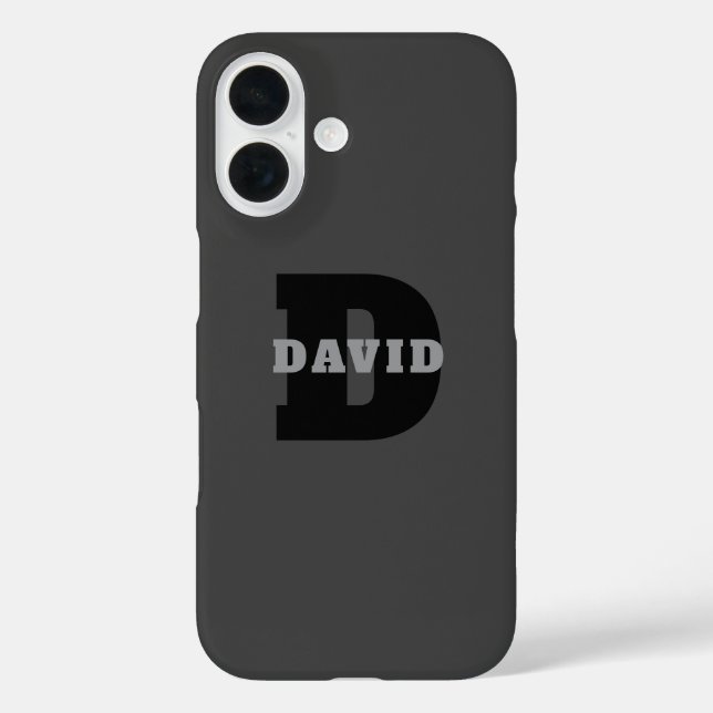 Your Name or Business Name | Modern Masculine Grey Case-Mate iPhone Case (Back)