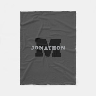 Your Name or Business Name   Modern Masculine Grey Fleece Blanket