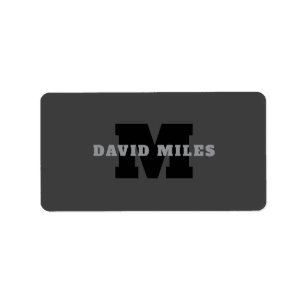 Your Name or Business Name   Modern Masculine Grey Label