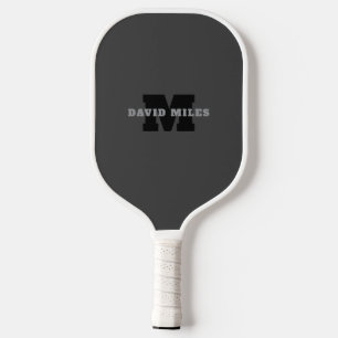 Your Name or Business Name   Modern Masculine Grey Pickleball Paddle