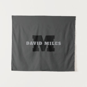 Your Name or Business Name   Modern Masculine Grey Tapestry