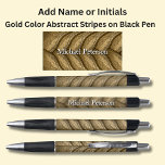 Your Name or Initials on Gold Abstract Stripes Pen<br><div class="desc">Add the Name or Initials you want on this gold coloured abstract striped pen - Change to your own details. See my store for lots more great Pens</div>