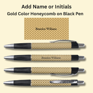 Your Name or Initials on Gold Honeycomb Pen