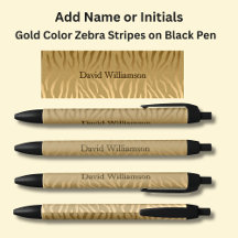 Your Name or Initials on Gold Zebra Stripes