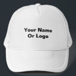 Your Name Or Logo Classic White  Trucker Hat<br><div class="desc">Style: Trucker Hat Looking to cheer your team, promote your brand, or simply keep the sun out of your eyes? Our custom hats are the perfect way to meet all these needs and more. Customize the front with a logo, design, or text and create an essential accessory that you will...</div>