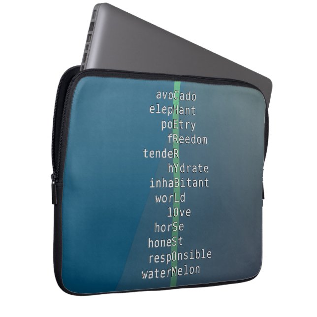 Your name or message with crossword puzzles? Blue Laptop Sleeve (Front Right)