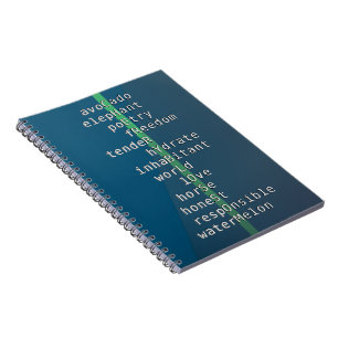 Your name or message with crossword puzzles? Blue Notebook