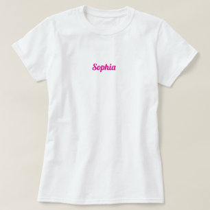 Your Name or Monogram in Pink Retro Script T-Shirt