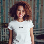 Your Name or Monogram in Retro Script T-Shirt<br><div class="desc">This simple and stylish shirt features your name or monogram in a black trendy,  retro whimsical script typography.</div>
