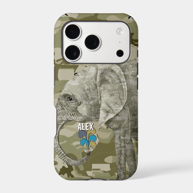 Your Name or Quote Camo Elephant Trendy Camo (Back)