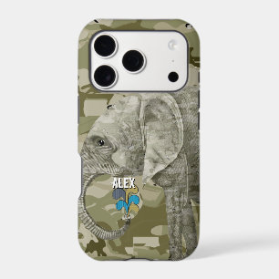 Your Name or Quote Typography Elephant Trendy Camo