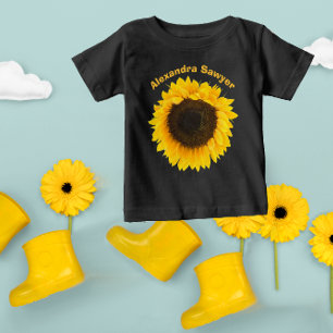 Your Name or Short Quote Sunflower  Baby T-Shirt