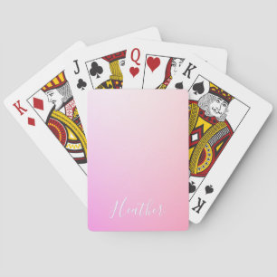 Your Name or Word   Pink Ombre Gradation Playing Cards