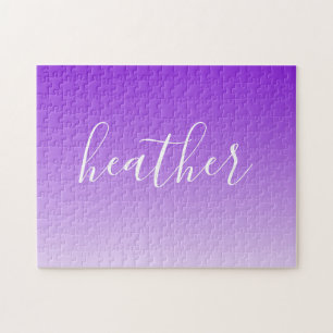 Your Name or Word   Purple Ombre Gradient Jigsaw Puzzle
