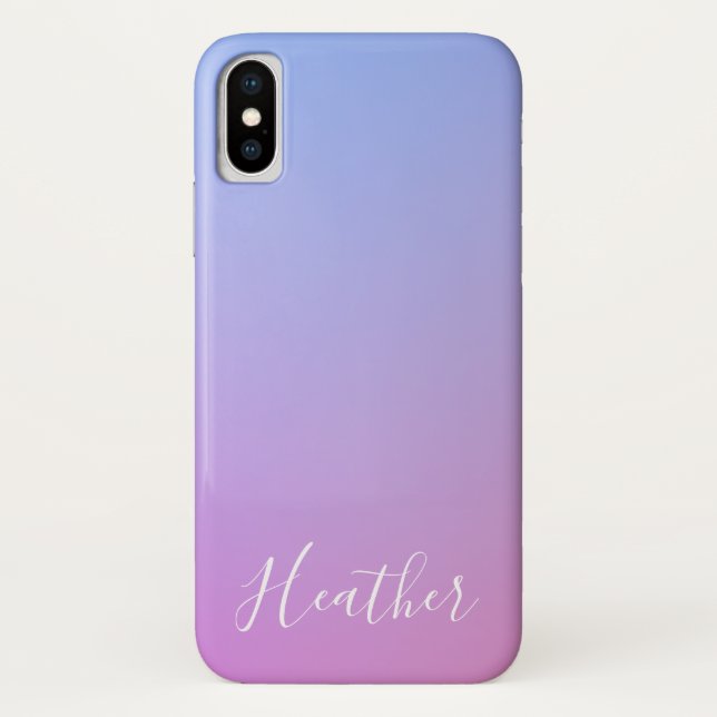 Your Name or Word | Purple Pink & Blue Gradient Case-Mate iPhone Case (Back)