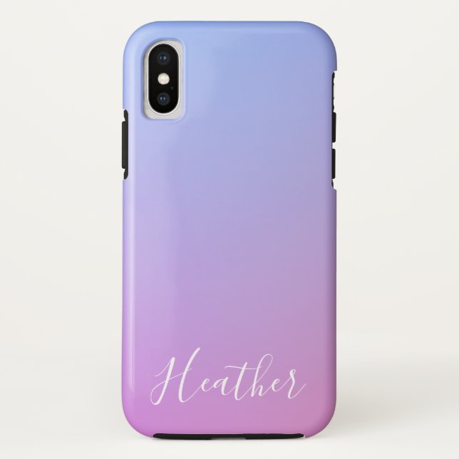 Your Name or Word | Purple Pink & Blue Gradient Case-Mate iPhone Case (Back)