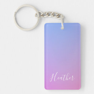 Your Name or Word Purple Pink & Blue Gradient Keychain