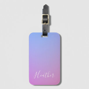 Your Name or Word   Purple Pink & Blue Gradient Luggage Tag
