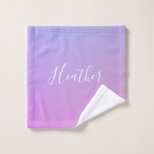 Your Name or Word   Purple Pink & Blue Gradient Wash Cloth