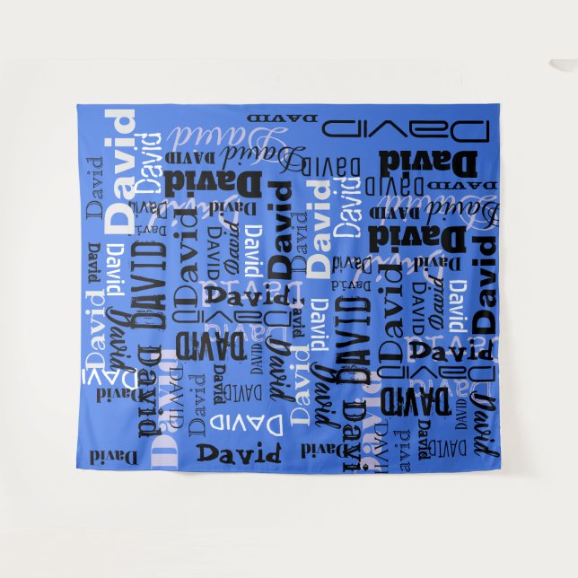 Your NAME Party Sign Step and Repeat Birthday Tapestry (Front (Horizontal))