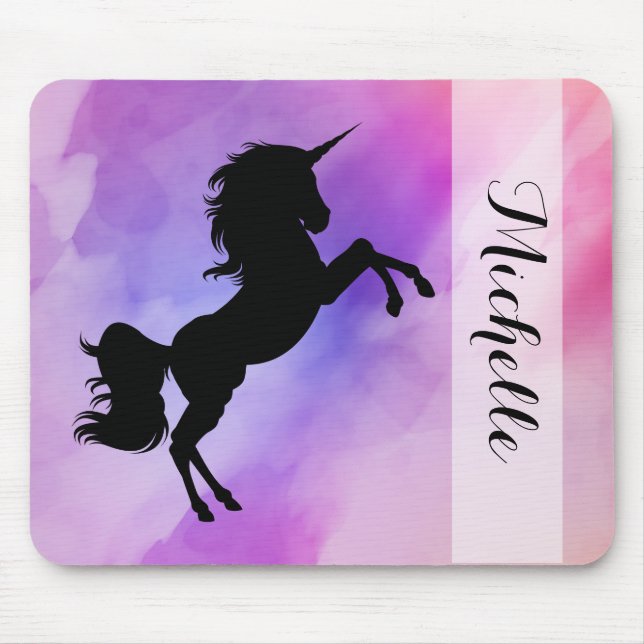 Your Name Pastel Unicorn Mouse Pad (Front)
