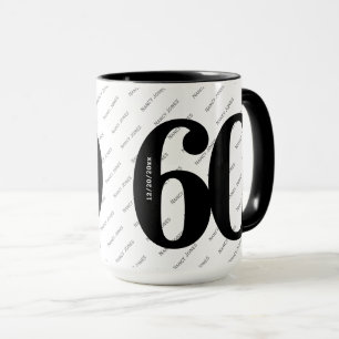 Your Name Pattern - Black & White - Bold 60 Mug