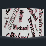 Your name pattern monogram rose colour shadow binder<br><div class="desc">Your name pattern monogram rose colour shadow. Personalizable custom name in black with rose colour shadow on a grey colour background.</div>