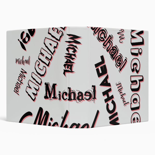 Your name pattern monogram rose colour shadow binder (Background)