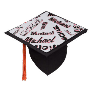 Your name pattern monogram rose colour shadow graduation cap topper