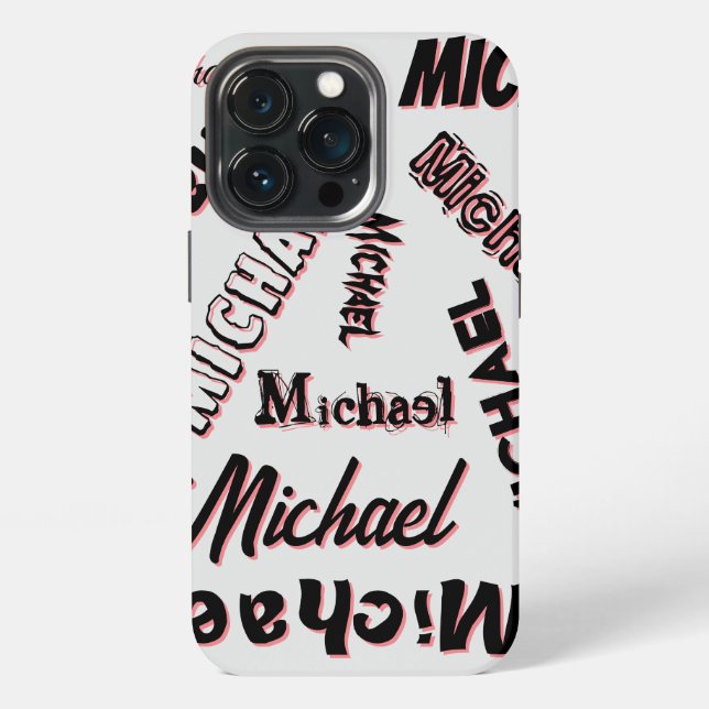 Your name pattern monogram rose colour shadow iPhone case (Back)