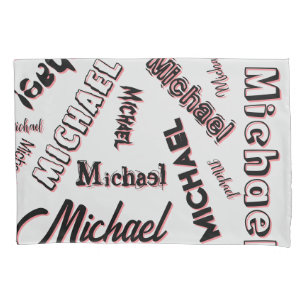 Your name pattern monogram rose colour shadow pillowcase