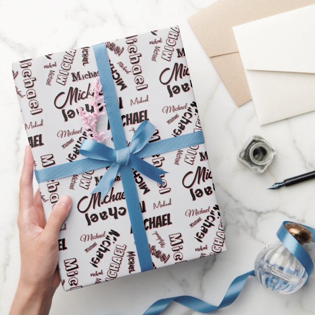 Your name pattern monogram rose colour shadow wrapping paper (Gifting)
