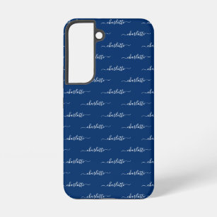 Your Name Pattern, Navy Blue Samsung Galaxy Case
