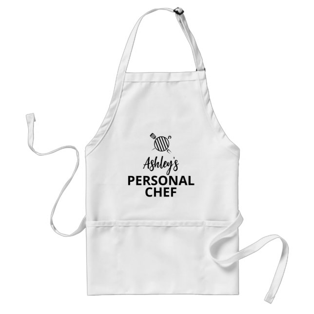 Your NAME Personal Chef, Grill Apron, Personalized Standard Apron (Front)