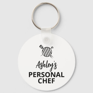 Your NAME Personal Chef, Grill key c, Personalized Keychain