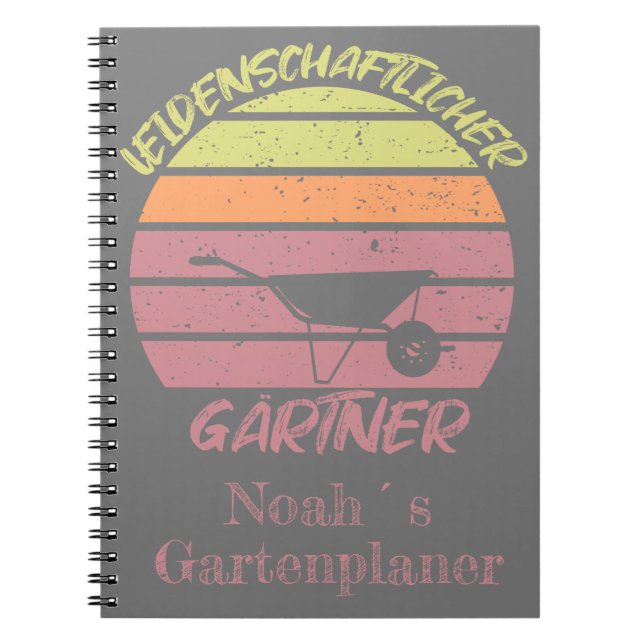 your name personalizable design gardener notebook (Front)