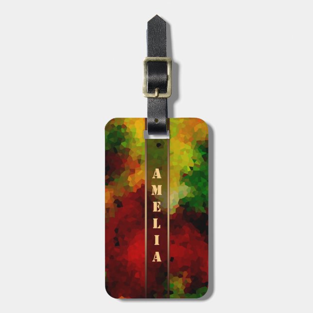 Your name, personalize, initials, abstract luggage tag (Front Vertical)
