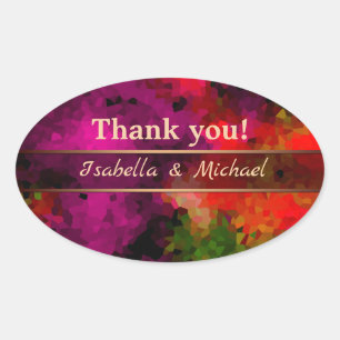 Your name, personalize, initials, abstract oval sticker