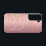 Your Name Personalized Rose Gold Blush Glitter Samsung Galaxy Case<br><div class="desc">Custom Name Text Rose Gold Blush Glitter Sparkle Personalized Birthday - Anniversary or Wedding Gift / Suppliest - Add Your Name - Text or Remove - Make Your Special Gift - Resize and move or remove and add text / elements with customization tool. Design by MIGNED. Please see my other...</div>