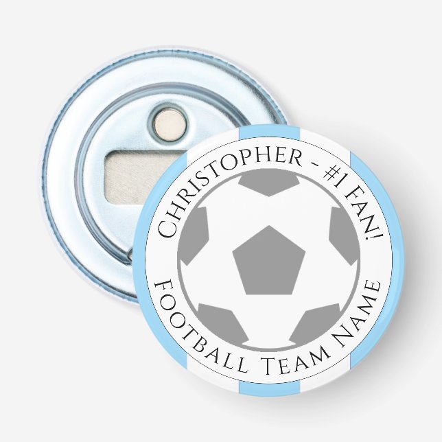 Your Name plus Football Team Name Bottle Opener (Front)