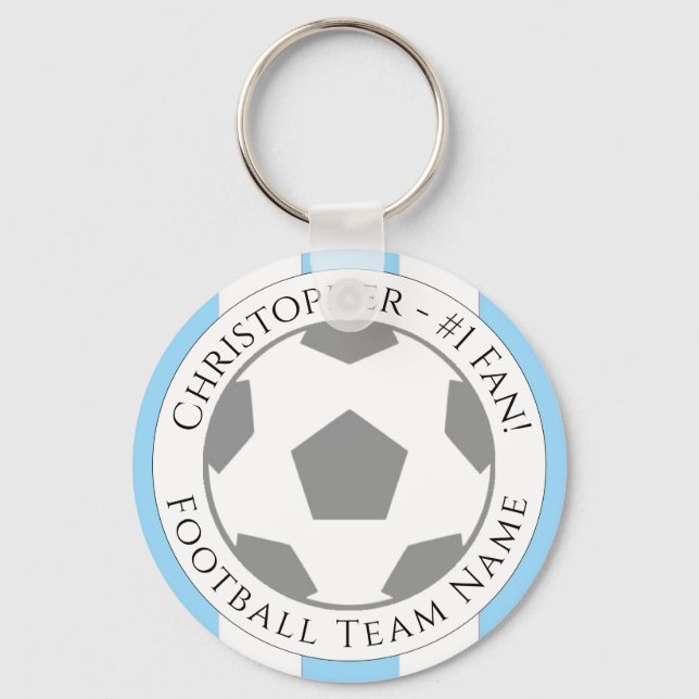 Your Name plus Football Team Name Keychain (Front)