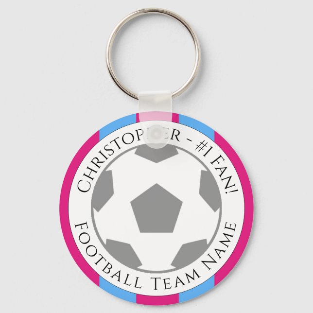 Your Name plus Football Team Name Keychain (Front)