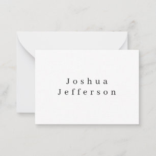 Your Name Professional Creative Plain Black White Card