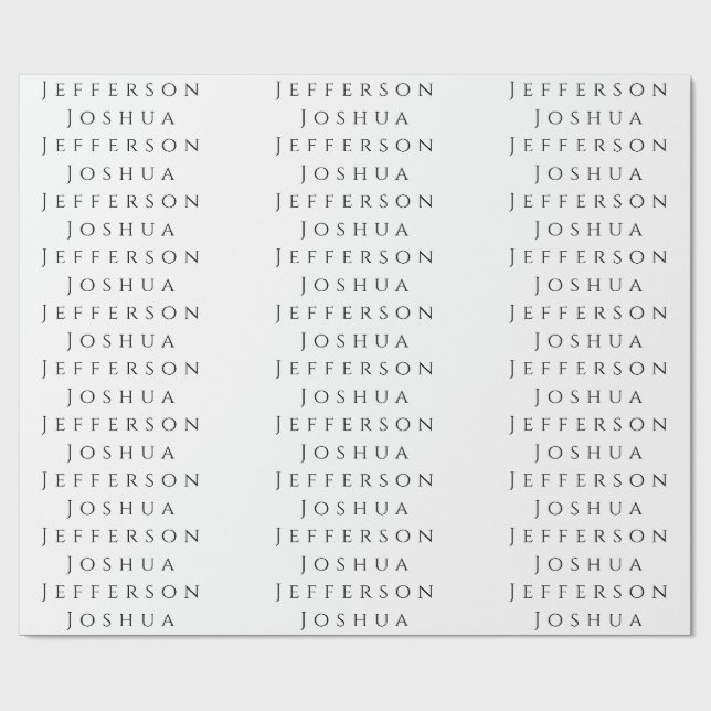 Your Name Professional Creative Plain Black White Wrapping Paper (Flat)