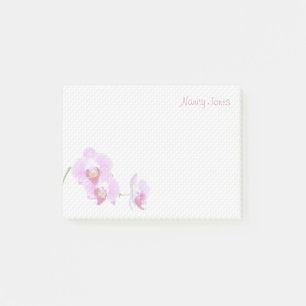 Your Name - Purple Orchid Floral Photography Post-it Notes