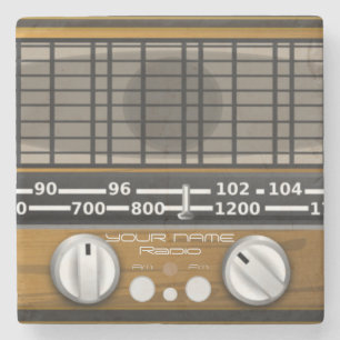 Your Name Radio Personalized Disc Jockey Stone Coaster
