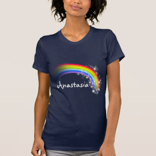 "Your name" rainbow navy top