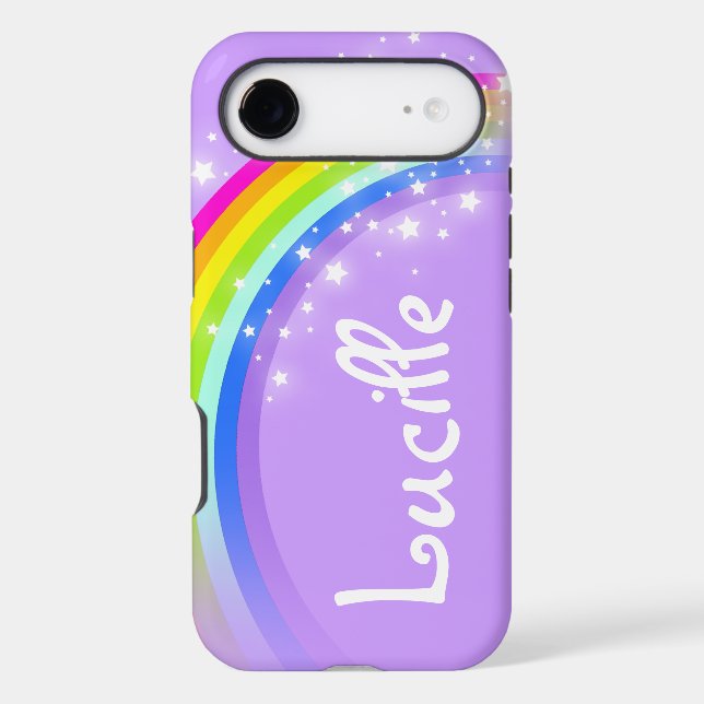 Your name rainbow violet sky iphone case (Back)