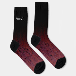 Your name Red Brown Black Ombre Rust Metal Patina Socks
