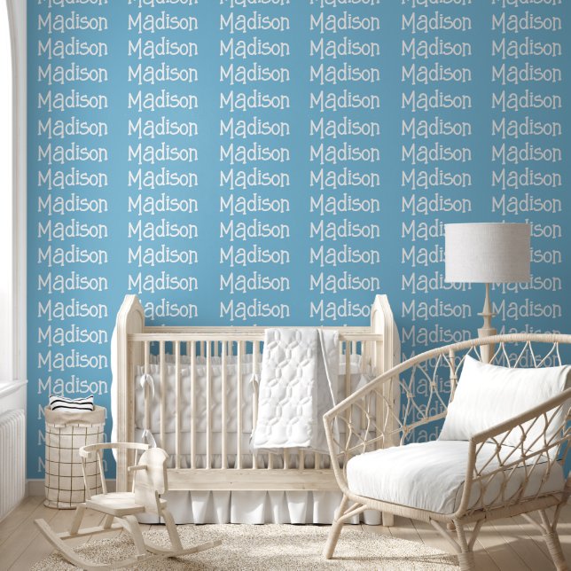 YOUR NAME Repeating Custom Colour Wallpaper (Kids)